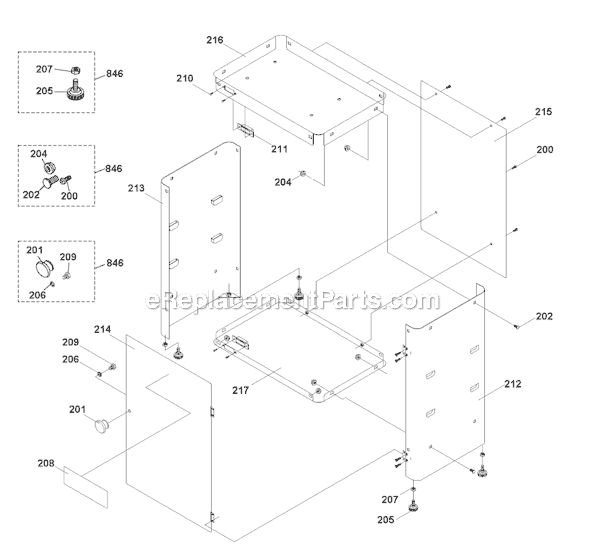 Page B Diagram and Parts List for Type 1 Porter Cable Band Saw